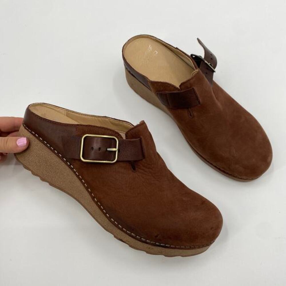 Dansko 42 Caia Comfort Milled Nubuck‎ Brown Mules Clogs